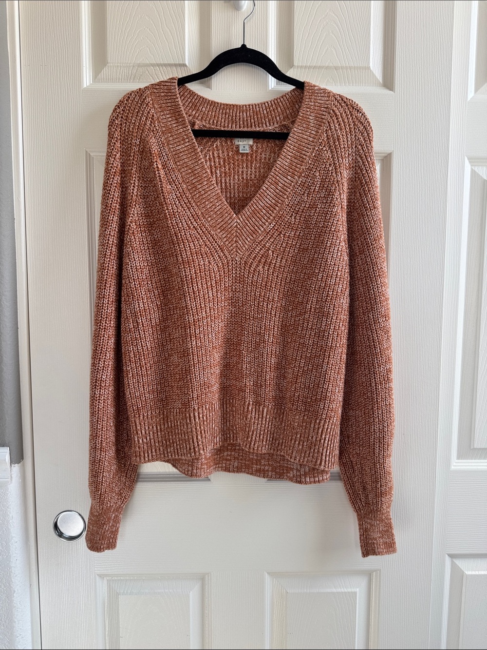 a new day Rust-Tone V-Neck Chenille Sweater - Size medium